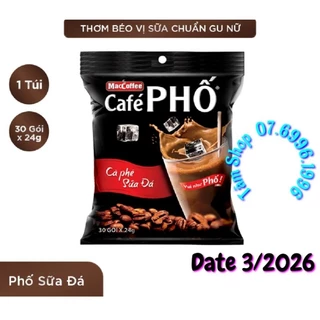 BỊCH 30 GÓI CÀ PHÊ SỮA ĐÁ HÒA TAN PHỐ MACCOFFEE (GÓI 24G)