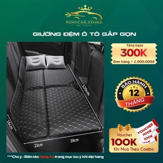 Giường đệm 6 lớp ghế sau ô tô bằng da cao cấp, Nệm ghế xe hơi bằng da gấp gon thông minh, Giường ô tô King Car SKU01