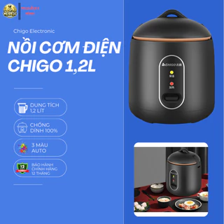 Nồi Cơm Điện Mini Chống Dính CHIGO C889 - Đa Năng Nấu Súp Cháo, Dung Tích 1.2L, Bảo Hành 12 Tháng