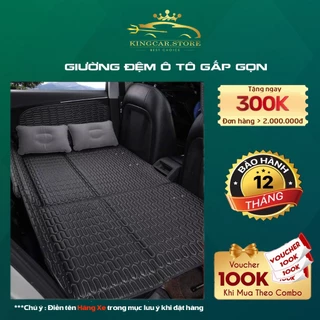 Giường đệm 5D ghế sau ô tô bằng da cao cấp, Giường nệm xe hơi bằng da gấp gon thông minh, Giường ô tô King Car SKU041