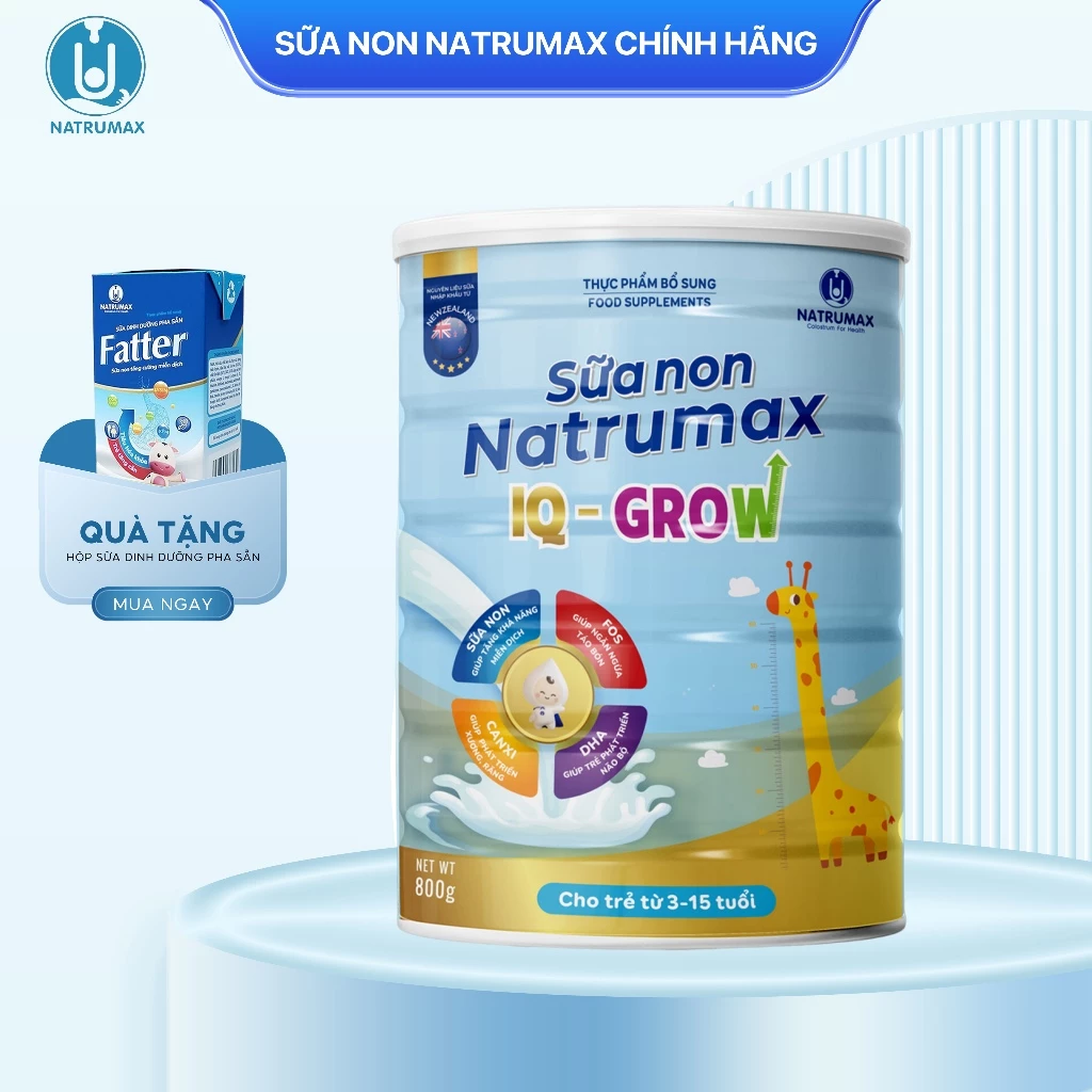 SỮA NON NATRUMAX GROW IQ tăng cường sức đề kháng cho bé trên 2 tuổi NATRUMAX_MILK