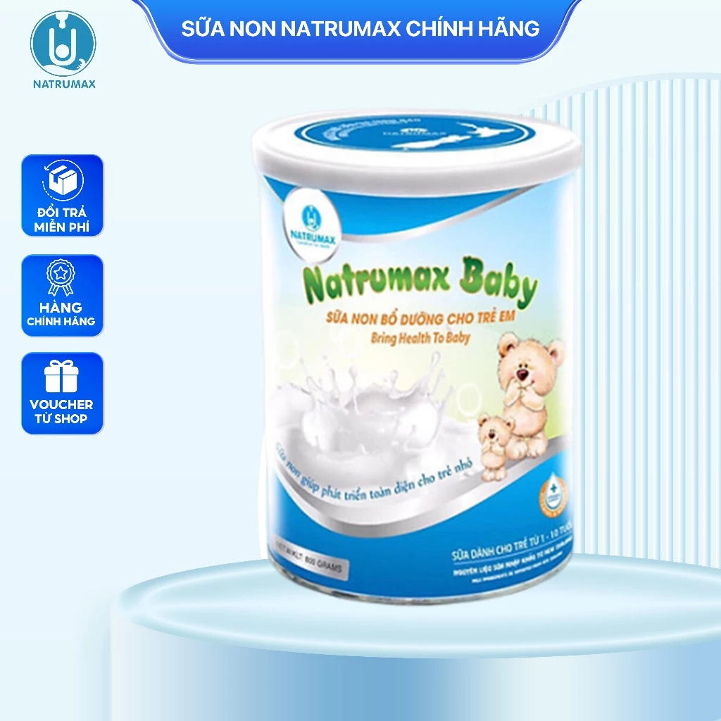 Sữa non Natrumax Baby lon 800g cho bé 1-10 tuổi tăng đề kháng, ăn ngon, tăng cân đều