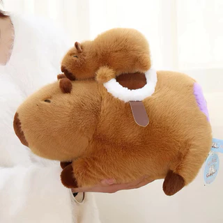 Gấu Bông CAPYBARA Cõng Con Kéo Được Đáng Yêu Hot Trend 3 Kích Thước