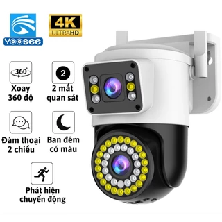 Camera Wifi Yoosee PTZ 2 Mắt Xoay 360 Độ, Đàm Thoại 2 Chiều, Xem Đêm Có Màu Bảo Hành 12 Tháng