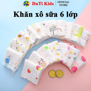 Khăn xô sữa, khăn mặt 6 lớp Muslin kích thước 25x25cm, 30x50cm mềm mại và thấm hút tốt