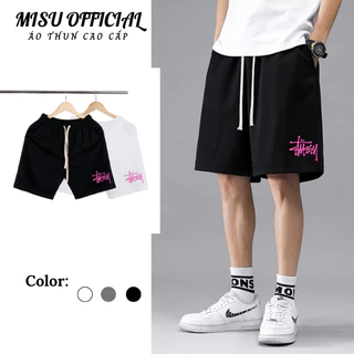 Quần Short Stussy chữ hông Chất Liệu nỉ chân cua Cao Cấp Không Bai Không Xù,Quần Đùi Unisex Nam Nữ phong cách đường phố