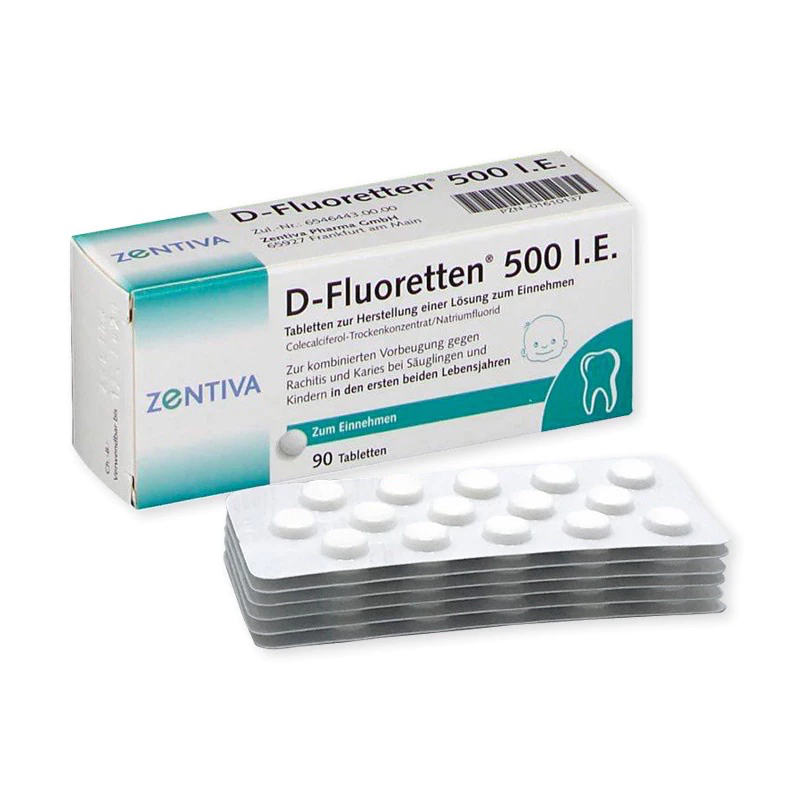 Vitamin d Flourentten 500ie 90 viên, nội địa Đức date xa