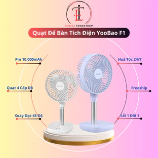 Quạt Tích Điện Để Bàn Yoobao F1 - Dung lượng pin 10000mAh, Xoay Dọc 45 độ, Có 4 Cấp Độ