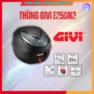 Combo Thùng Givi E250N2 Tặng Kèm Đế Gắn Và Baga Sau Givi MV - Gắn Cho Xe Winner 150/X - Exciter 2009/2011/150