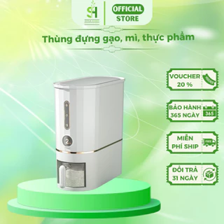 Thùng Đựng Gạo / Mì / Thực Phẩm Thông Minh Tự Động 20kg Chống Côn Trùng Chống Ẩm Mốc Có Nắp Đậy Kín