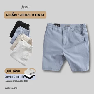 Quần Short Nam Kaki GRAYHOMME, Quần Đùi Nam Chất Khaki thoáng mát, phom ôm (BK130)