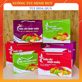 Túi giấy đựng hoa quả, trái cây nhập khẩu làm quà tặng lễ tết, chất liệu giấy I300 cán bóng chống thấm nước, bền, đẹp