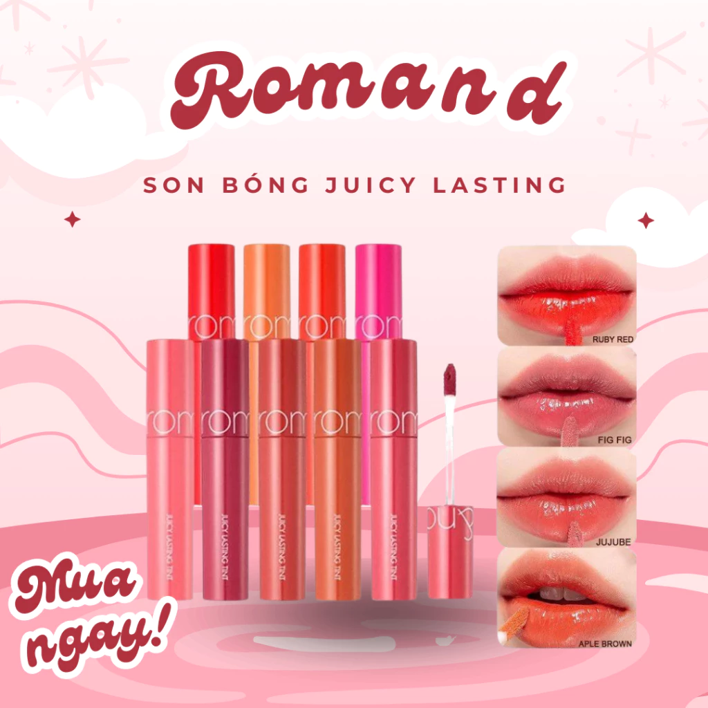 Son Tint Bóng Romand Juicy Lasting Ngọt Ngào Tự Nhiên Cho Bờ Môi Căng Mọng