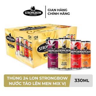 Hoả tốc Nước trái cây lên men Strongbow 330ml táo, dâu, nho , đào ( thùng 24 lon )