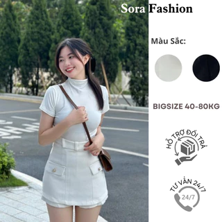 Chân Váy Chữ A BigSize Sora Fashion,Chân Váy Dáng A Ngắn Giả Quần Chất Liệu Dạ Text Có Quần Trong 117