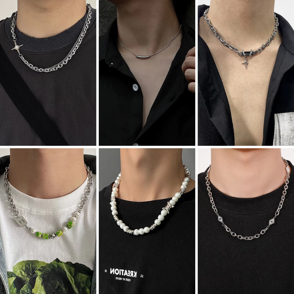 Vòng cổ nam titan mạ bạc không gỉ thời trang boy phố thiết kế unisex Gavi phong cách hàn quốc - Vòng Cổ Tổng Hợp