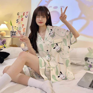 Đồ ngủ pijama mặc nhà dễ thương quần Đùi cộc tay Kate thô (Msp02)