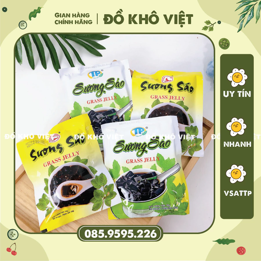 Bột Sương Sáo Thạch Đen nguyên liệu nấu chè giảm cân giải nhiệt 50g