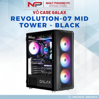 Vỏ Case máy tính GALAX Revolution-07 Mid Tower - Tặng kèm 4 Fan / Mặt kính đóng mở tiện lợi - Hàng chính hãng