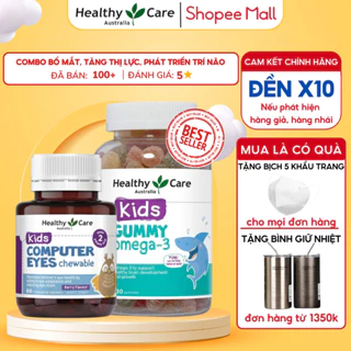 Combo Kẹo Dẻo GUMMY OMEGA 3 Healthy Care Kids và Viên nhai Computer Eyes giúp bổ mắt, tăng thị lực, phát triển trí não