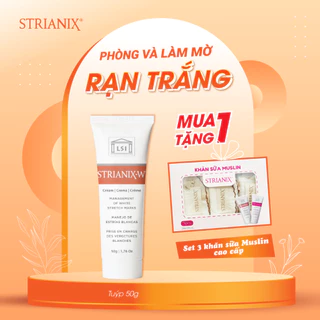 Kem Chống Rạn Da STRIANIX-W 50g Ngăn Ngừa Và Làm Mờ Rạn Trắng Nhập Khẩu Từ Pháp Kèm Quà Tặng 1 set 3 khăn muslin