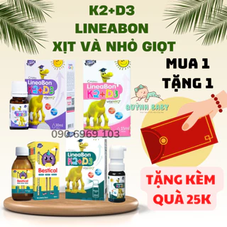 [Chính Hãng] [TẶNG QUÀ KHỦNG] Vitamin D3K2 Lineabon - Canxi Bestical Tinh Khiết cho Bé