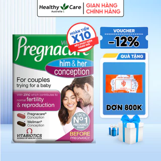 Viên uống tăng khả năng thụ thai Pregnacare Him & Her Conception Vitabiotics cho vợ và chồng 60 viên