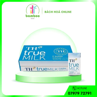 [TH True Milk] Thùng 48 Hộp Sữa Tươi Tiệt Trùng Ít Đường TH True Milk - 110ml/hộp