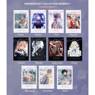 Pola card kỷ niệm hình game Genshin Impact nhân vật Raiden Ayaka Xiao Anniversary Collection