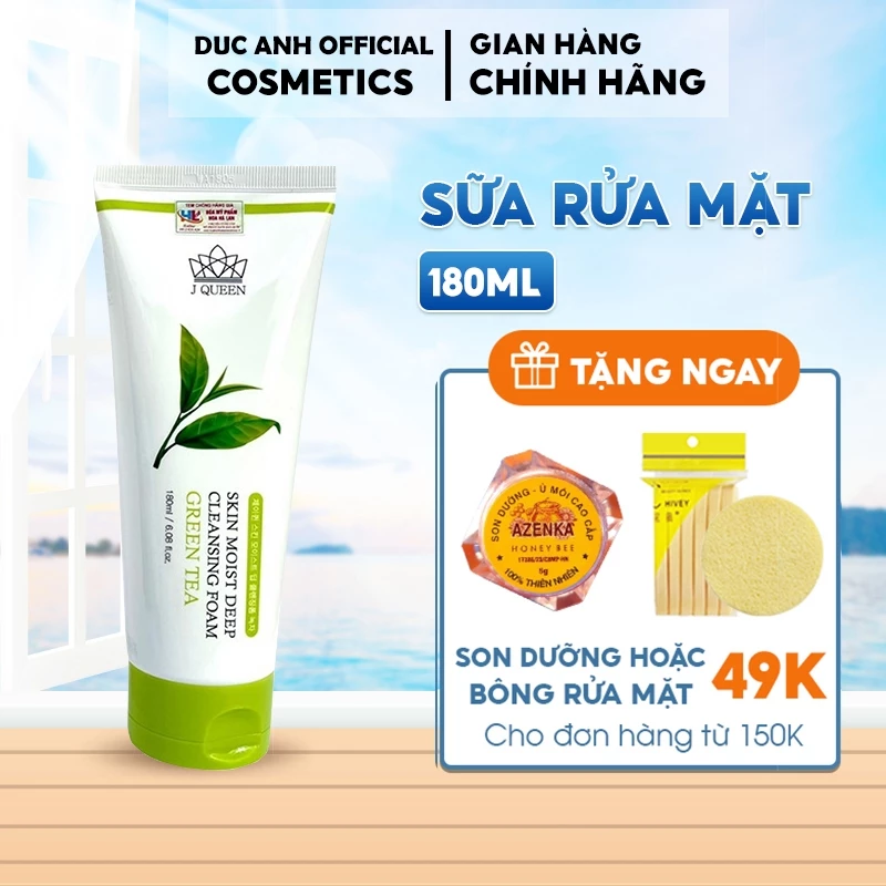 Sữa Rửa Mặt J QUEEN dành cho da nhạy cảm làm dịu và phục hồi tổn thương da 180ml - DA42