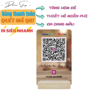 Bảng QR code để bàn in theo yêu cầu để bàn bằng mica bền đẹp chắc chắn ( thời gian in siêu tốc )