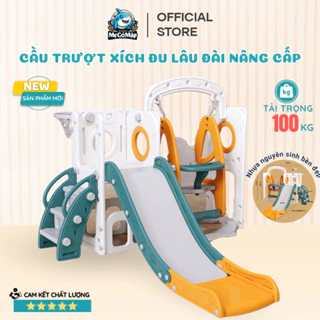 Cầu trượt xích đu VIP tải trọng 100kg siêu dày dặn, Cầu trượt xích đu cho bé hàng nhập khẩu nhựa nguyên sinh