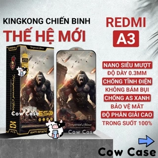 Cường lực Redmi A3 Kingkong full màn | Miếng kính dán bảo vệ màn hình cho Xiaomi Cowcase