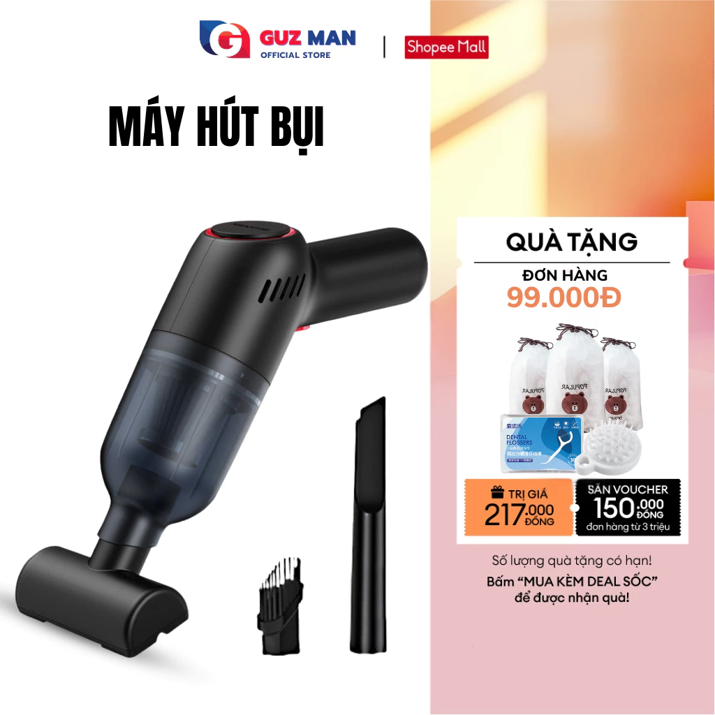 Máy Hút Bụi Cầm Tay Không Dây METIS Lực Hút Siêu Mạnh 20000Pa Công Suất 120W Làm Sạch Bẩn Nhanh Chóng