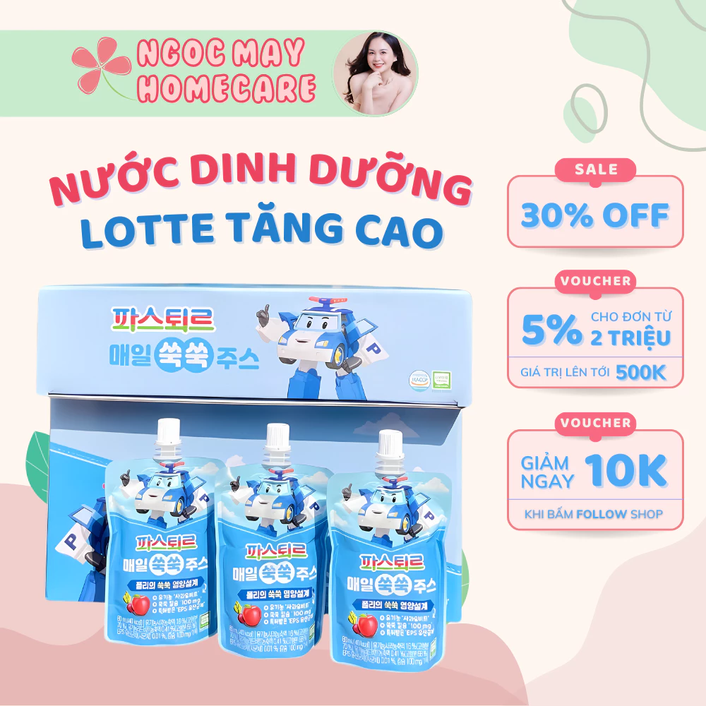 [Chính hãng] Nước Dinh Dưỡng Lotte Tăng Cao Cung Cấp Vitamin Giúp Xương Chắc Khỏe, Hỗ Trợ Phát Triển Chiều Cao Cho Bé