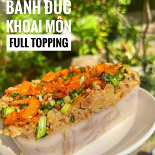 BÁNH ĐÚC KHOAI MÔN Full Topping-Bánh đúc e làm bằng nước cốt dừa đặm đặc siêu béo, có thêm khoai môn sợi thơm lừng