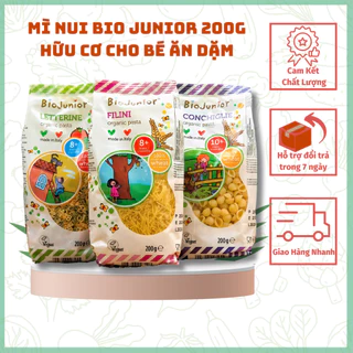 Mì Nui Bio Junior 200g Hữu Cơ Cho Bé Ăn Dặm (Từ 8 - 10 tháng tuổi) sản phẩm của Ý cho bé ăn dặm