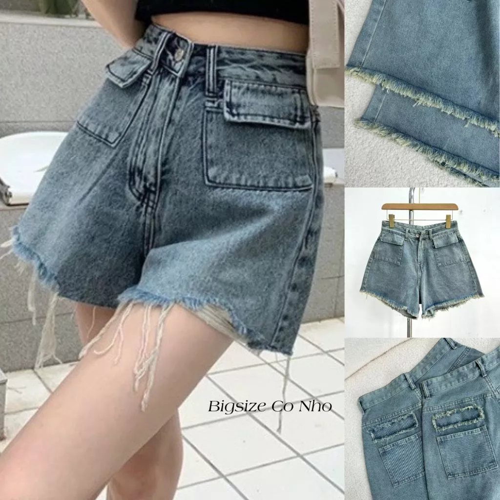 Quần Short Jeans BigSize Nữ Màu Trendy,Quần Đùi Big Size Lên Phom Tôn Dáng Dễ Thương J3