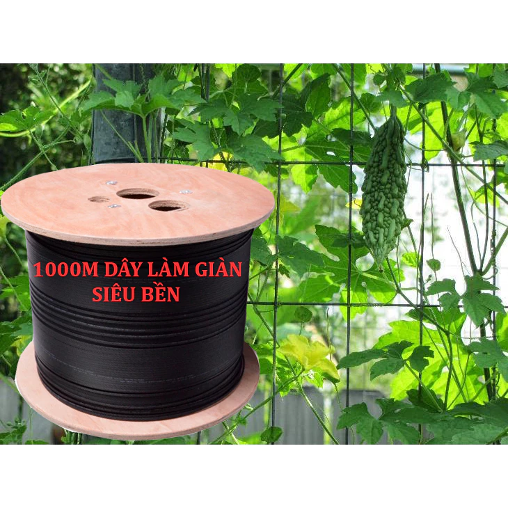 1000m dây cáp 3 lõi thép vỏ bọc nhựa PVC làm giàn leo cho bầu bí, mướp, thiên lý siêu bền