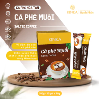 KINKA - Cafe Muối - Cafe Hòa tan 3 trong 1 - Hộp 10 gói 180g