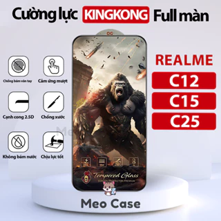 Kính cường lực Realme C15, Reame C12, Realme C25, Kingkong full màn thế hệ mới. Miếng dán bảo vệ màn hình điện thoại