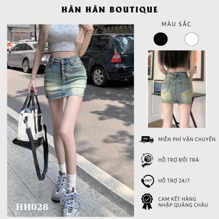 Chân váy jeans ôm sát hông phối cúc dài độc đáo  , váy lưng cao kiểu mới phong cách cá tính năng động hàng QC-HH028