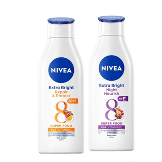 Combo 2 chai sữa dưỡng thể dưỡng trắng da Nivea ngày và đêm 200ml