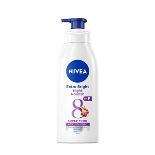 Sữa dưỡng thể sáng da ban đêm Nivea Extra Bright Night Nourish 8 Super Food Body Lotion 350ml