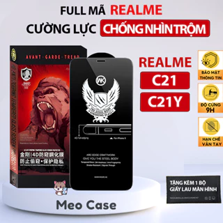 Kính cường lực Realme C21, Realme C21Y, cường lực chống nhìn trộm Wekome bảo vệ full màn hình cho điện thoại | Meo Case