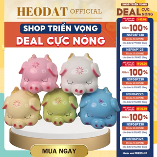 Ống heo đất tiết kiệm kiểu dáng lợn đất thiên thần có cánh má phính siêu cute, dễ thương, nhiều màu sắc