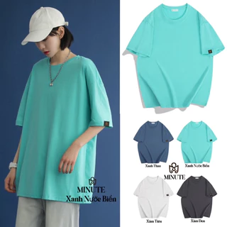 Áo thun phông trơn MINUTE 100% cotton tay lỡ form rộng oversize nam nữ Unisex