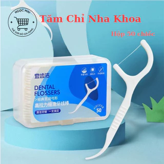 Tăm chỉ nha khoa hộp 50 Cây Dental Flossers tăm chỉ vệ sinh răng miệng