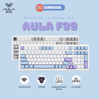 Bàn phím cơ AULA F99 - 3 chế độ kết nối - LED RGB nhiều chế độ - Trang bị Hotswap 5 pin