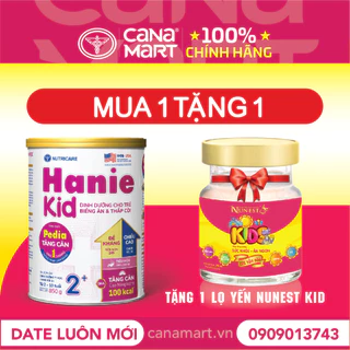 Sữa bột Nutricare Hanie Kid 2+ cho trẻ biếng ăn suy dinh dưỡng (850g)